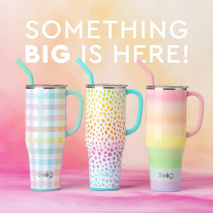 Lunabuddy™ 40oz Mega Mug | Insulated Stainless Steel Tumbler with Handle | Over The Rainbow