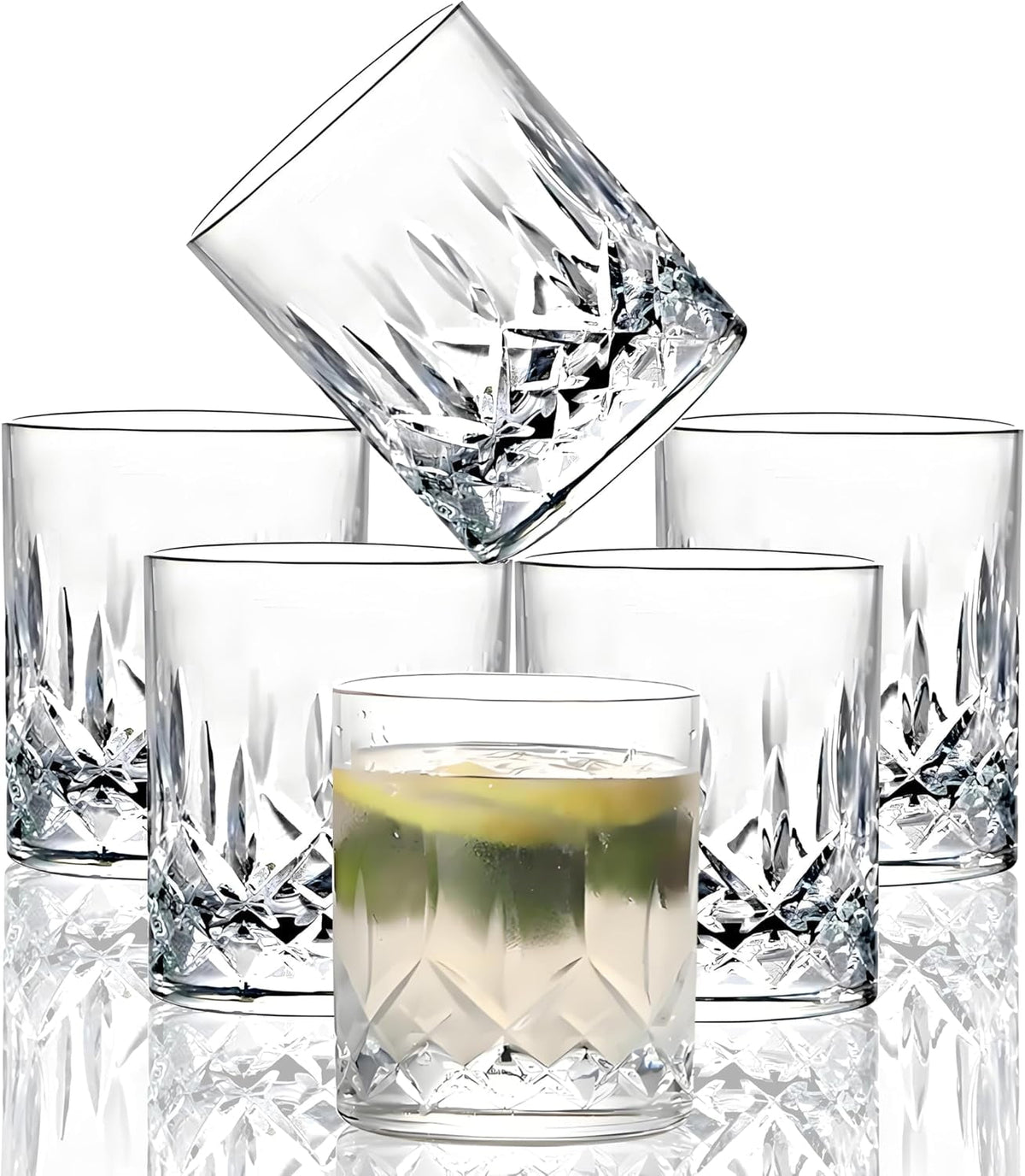 Lunabuddy™ 9 Oz Set of 6 Tritan Plastic Drinking Glasses Dishwasher Safe BPA Free Unbreakable Juice Glasses Acrylic Tumblers Reusable Highball Water Glasses