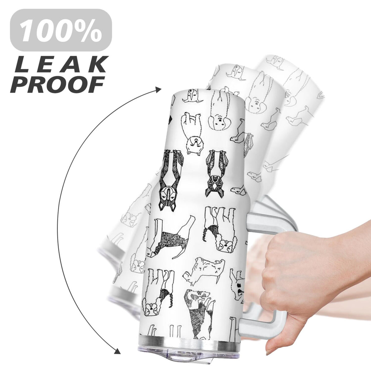 Lunabuddy™ Gift for Dog Lovers Cute Dog Tumbler for Women - 40oz Dog Tumblers with Handle Straw and Lid Tumbler Cup Travel Coffee Mug