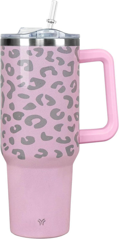 Lunabuddy™ 40oz Tumbler with Handle and Straw Lid | Vacuum Insulated Leak