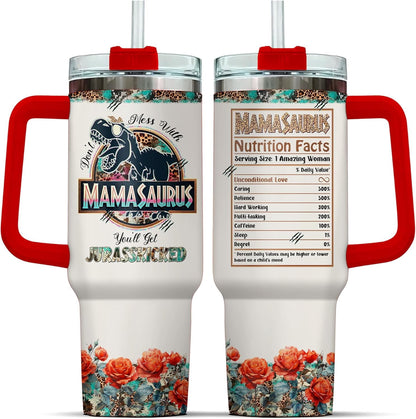 Lunabuddy™ Tumbler 40 Oz With Handle Lid And Straw, Grandmasaurus Nutrition Facts