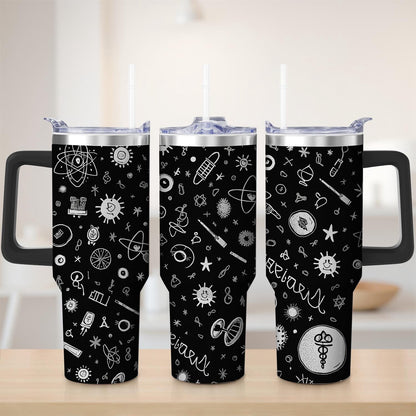 Lunabuddy™ Black Space Science Stainless Steel Tumbler, 30oz