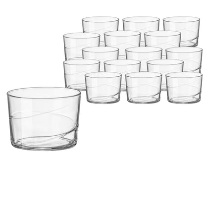 Lunabuddy™ Bormioli Rocco Bodega Swirl Rum Glasses - Set of 12, 7.25 Oz. Spiral Design Tumblers with Secure Edge Technology for Enhanced Durability, Shock Resistant - Made in Italy, Dishwasher Safe