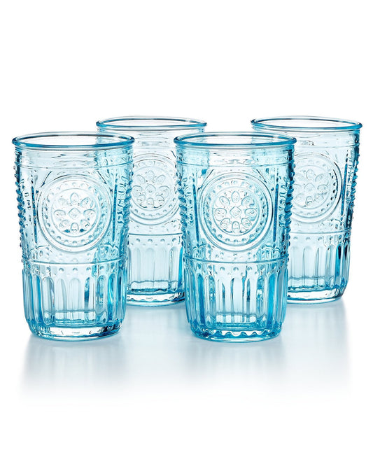 Lunabuddy™ Bormioli Rocco Romantic Tumbler - 10.25 oz Light Blue , Set of 4