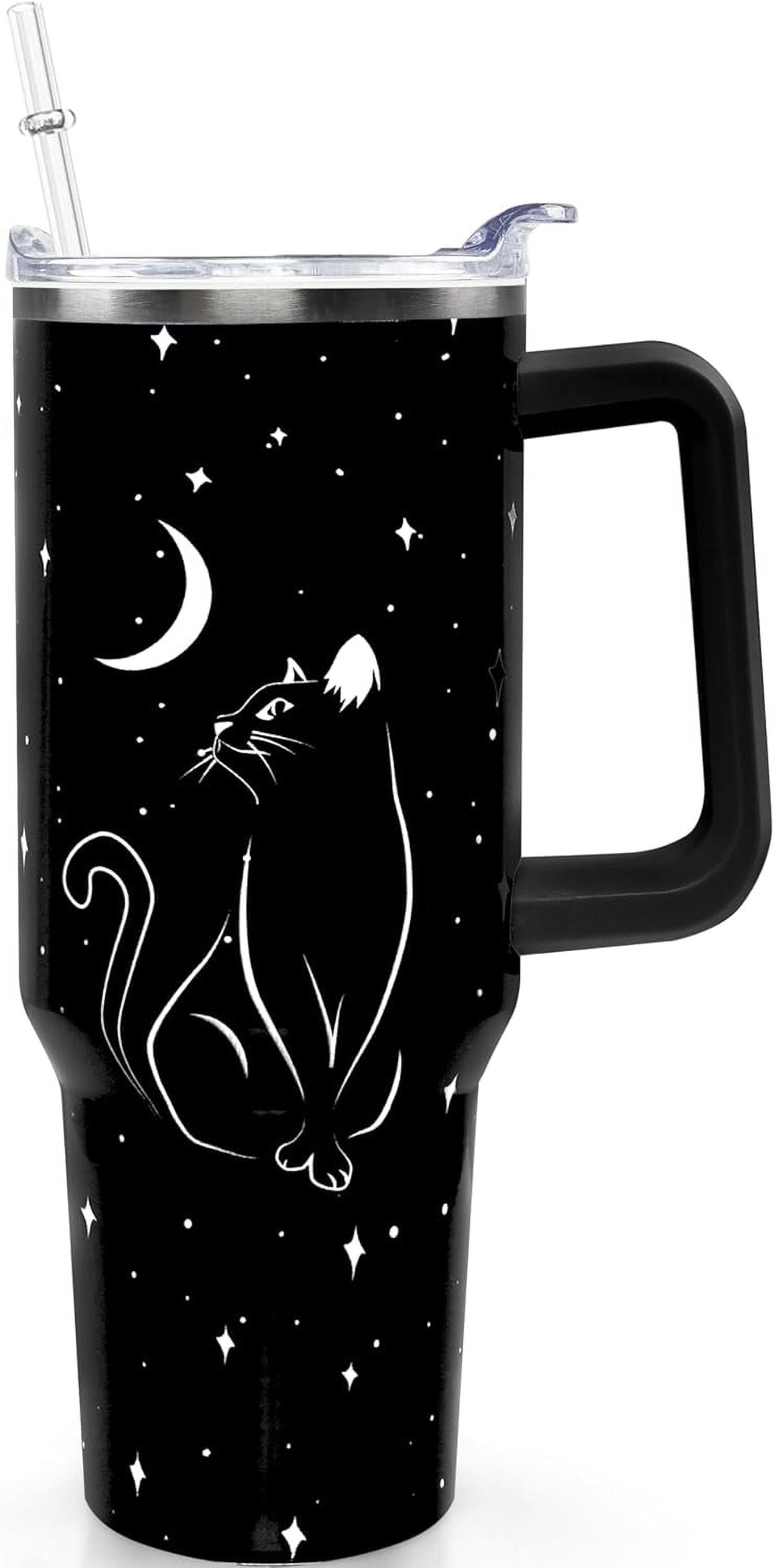 Lunabuddy™ 40oz Goth Gothic Tumbler with Handle and Straw, Stainless Steel Vacuum