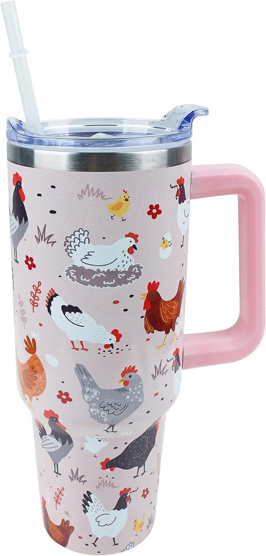Lunabuddy™ Chef Curry Handle/Straw Lid Tumbler 40 oz Christmas Birthday Chicken Insulated Travel Mugs