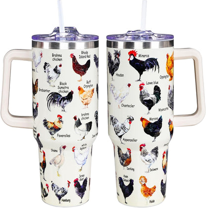 Lunabuddy™ Chicken Tumbler Cup 40 OZ, Chicken Gifts For Chicken Lovers, Chicken
