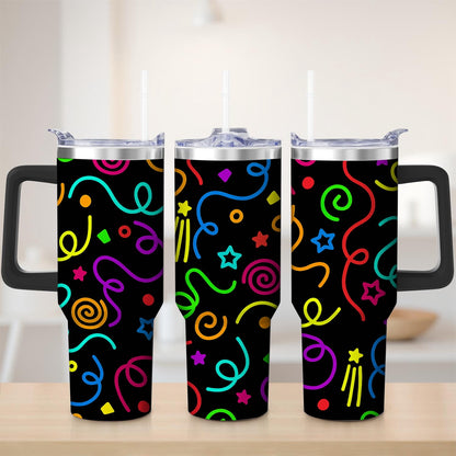 Lunabuddy™ Premium Durable Colorful Confetti Stainless Steel Tumbler, 30oz