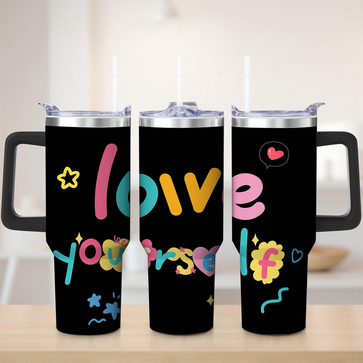 Lunabuddy™ Colorful Love Yourself Stainless Steel Tumbler, 30oz