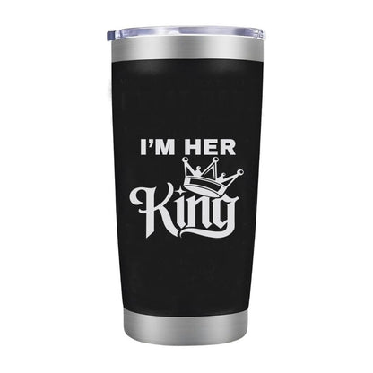 Lunabuddy™ Couples Coffee Mugs Set King & Queen Wedding Engagement Gifts for Couple Newlyweds Just Married Gifts Bride Groom Gifts Couples Gifts for Husband Wife Bridal Shower Engaged Matching Tumblers-Black