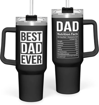 Lunabuddy™ Best Dad Ever Tumbler with Handle 40oz Stainless Steel Insulated