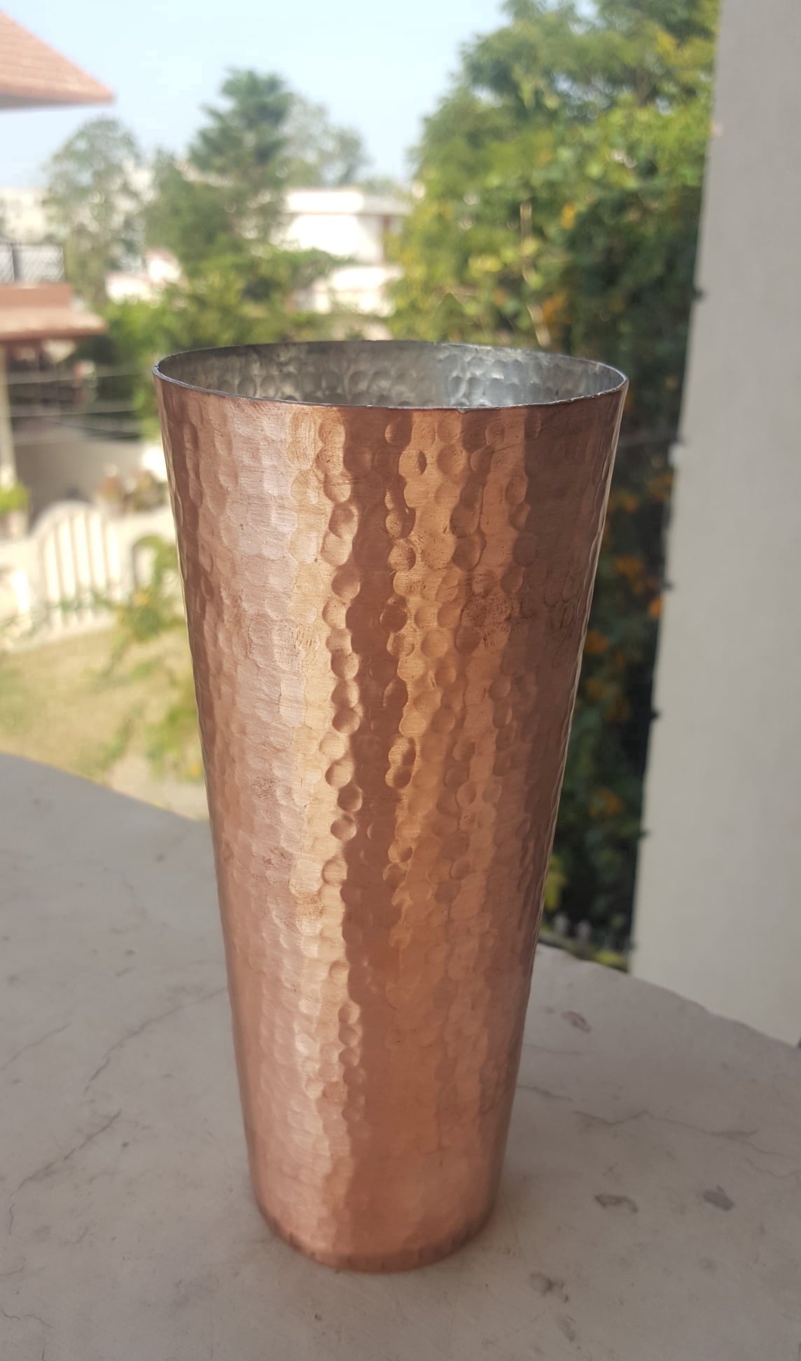 Lunabuddy™ De Kulture Works Pure Solid Copper Glass Cup Tumbler, 600 ml