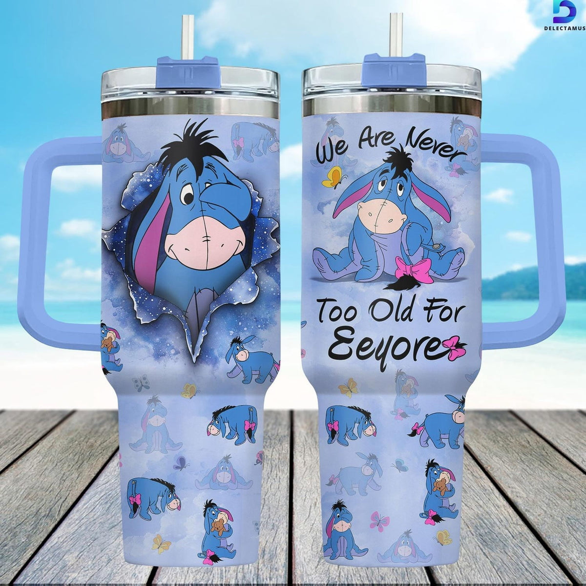 Lunabuddy™ Disney Eeyore 40oz Tumbler, Winnie The Pooh Tumbler For Fan, Eeyore Stainless Tumbler, Disneyland Trip Steel Tumbler, Pooh Friends Cup