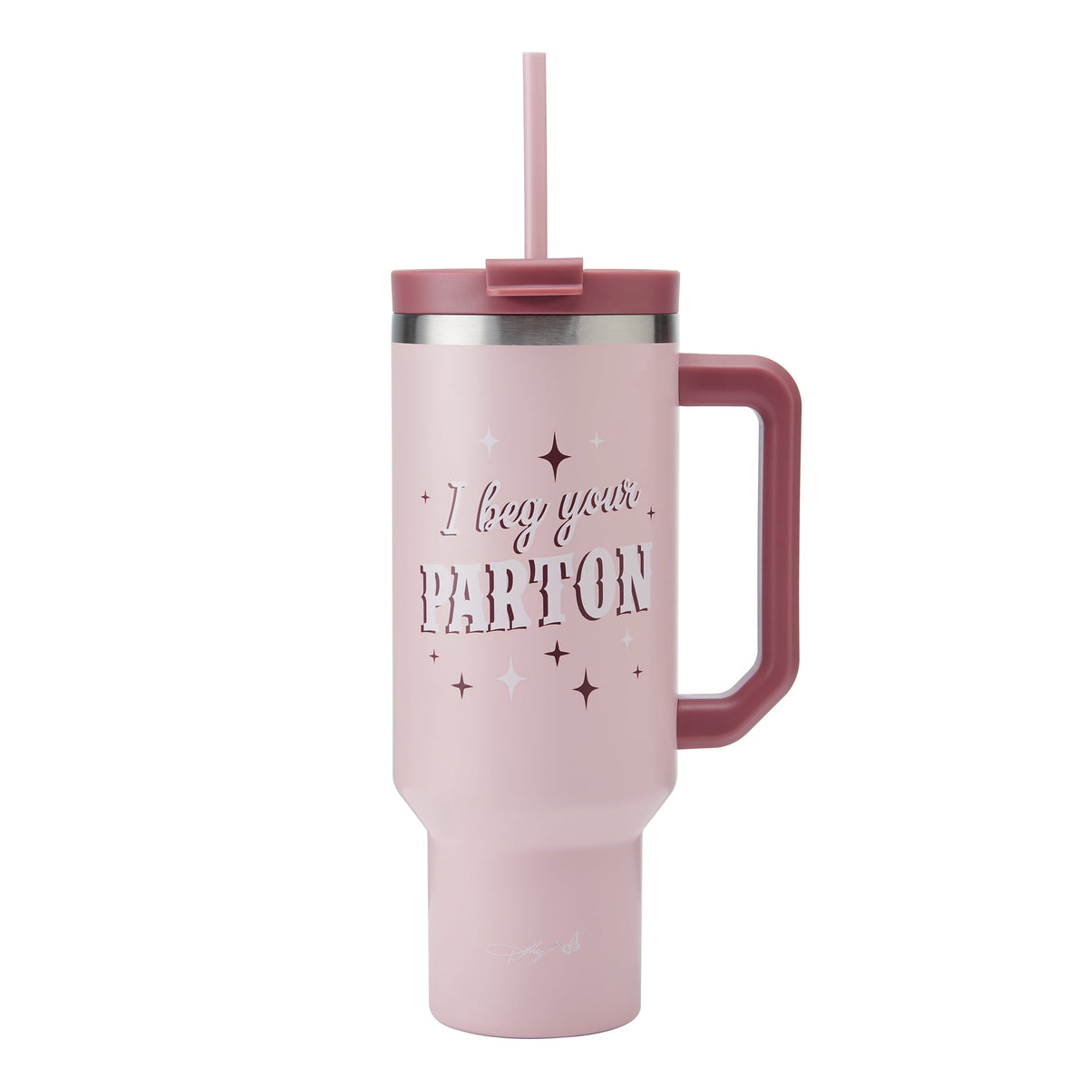 Lunabuddy™ 40 oz Stainless Steel Tumbler with Handle, Pink
