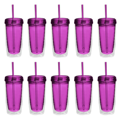 Lunabuddy™ Double Wall Acrylic Tumblers 16 oz. Set of 10, Bulk Pack