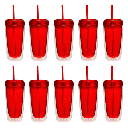 Lunabuddy™ Double Wall Acrylic Tumblers 16 oz. Set of 10, Bulk Pack