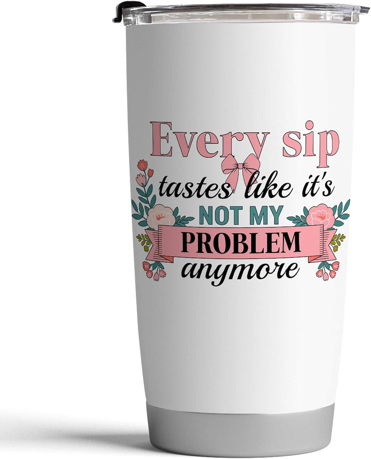 Lunabuddy™ Fancyfams 20oz Retirement Tumbler for Women 2026, Happy Retirement Gifts, Every Sip Tastes Like Its Not My Problem Anymore, Insulated Stainless Steel Coffee Cup, Floral Gift Box (Every Sip 26)