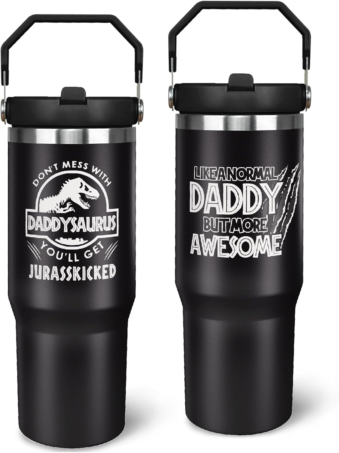 Lunabuddy™ Father''s Day Gifts for Dad 30oz Tumbler with Handle and Straw Vacuum Insulated Water Bottle Stainless Steel, Leak Proof Travel Mug Proud Papa Cup for Men Birthday Christmas Gift from Daughter Son