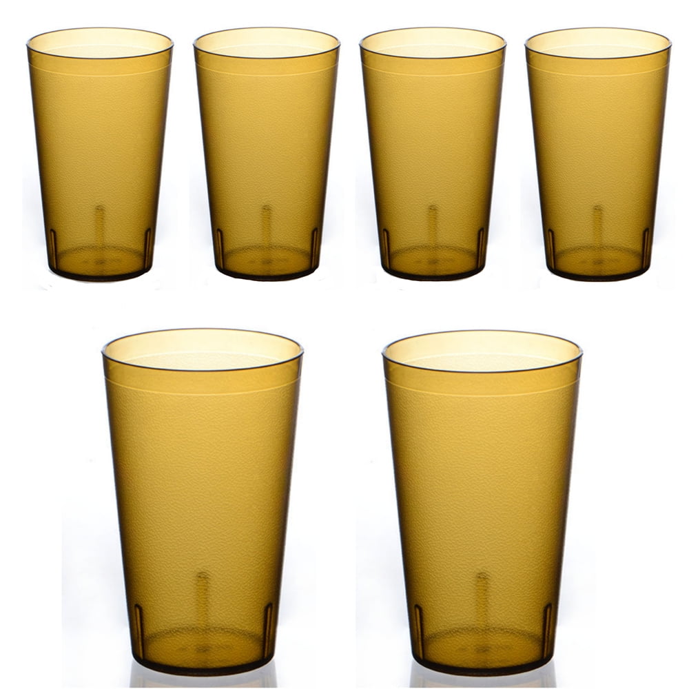 Lunabuddy™ Clear Frosted Drinking Glasses,Reusable Drinking Cups, Large Capacity Beverages Cups,Amber Cold