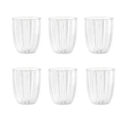 Lunabuddy™ GUZZINI Dolcevita 12oz Low Tumblers (Set of 6) Mother of Pearl - 100% Recycled Plastic - Unbreakable, Reusable, BPA-Free, Iced Coffee, Smoothie, Water - Stackable Cup for Kids, Home & Kitchen