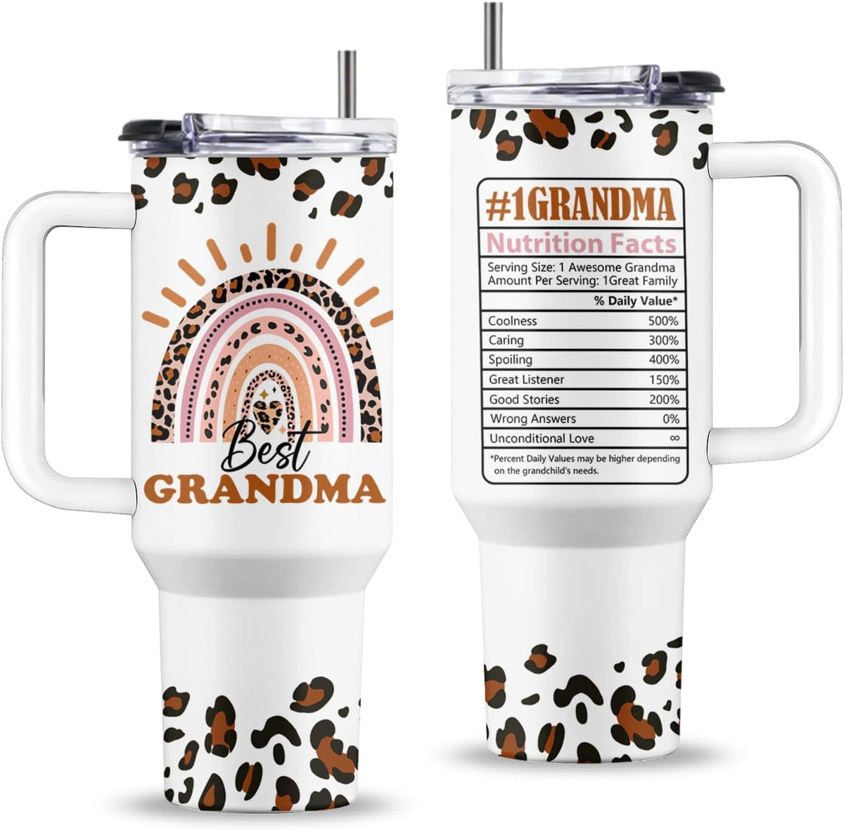 Lunabuddy™ 30oz Fall Pumpkin Flip Tumbler with Handle lid and Straw,Fall Coffee