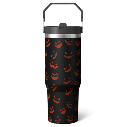 Lunabuddy™ 1pc Halloween Bat 30oz Tumbler with Straw & Handle - Insulated