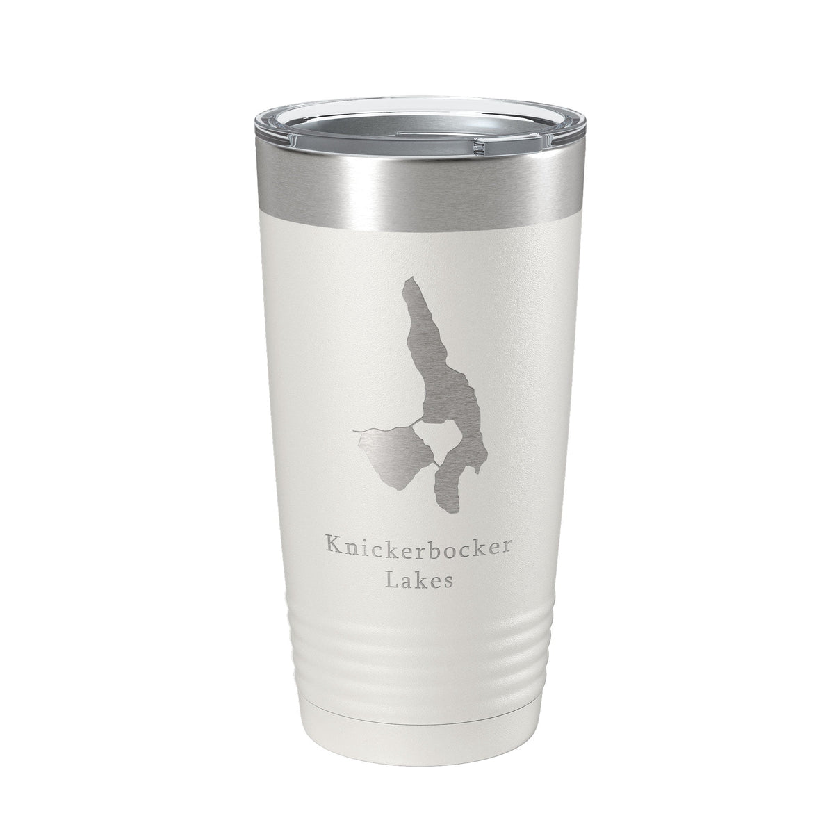 Lunabuddy™ Knickerbocker Lakes Map Tumbler Travel Mug Insulated Laser Engraved Coffee Cup Maine 20 oz White