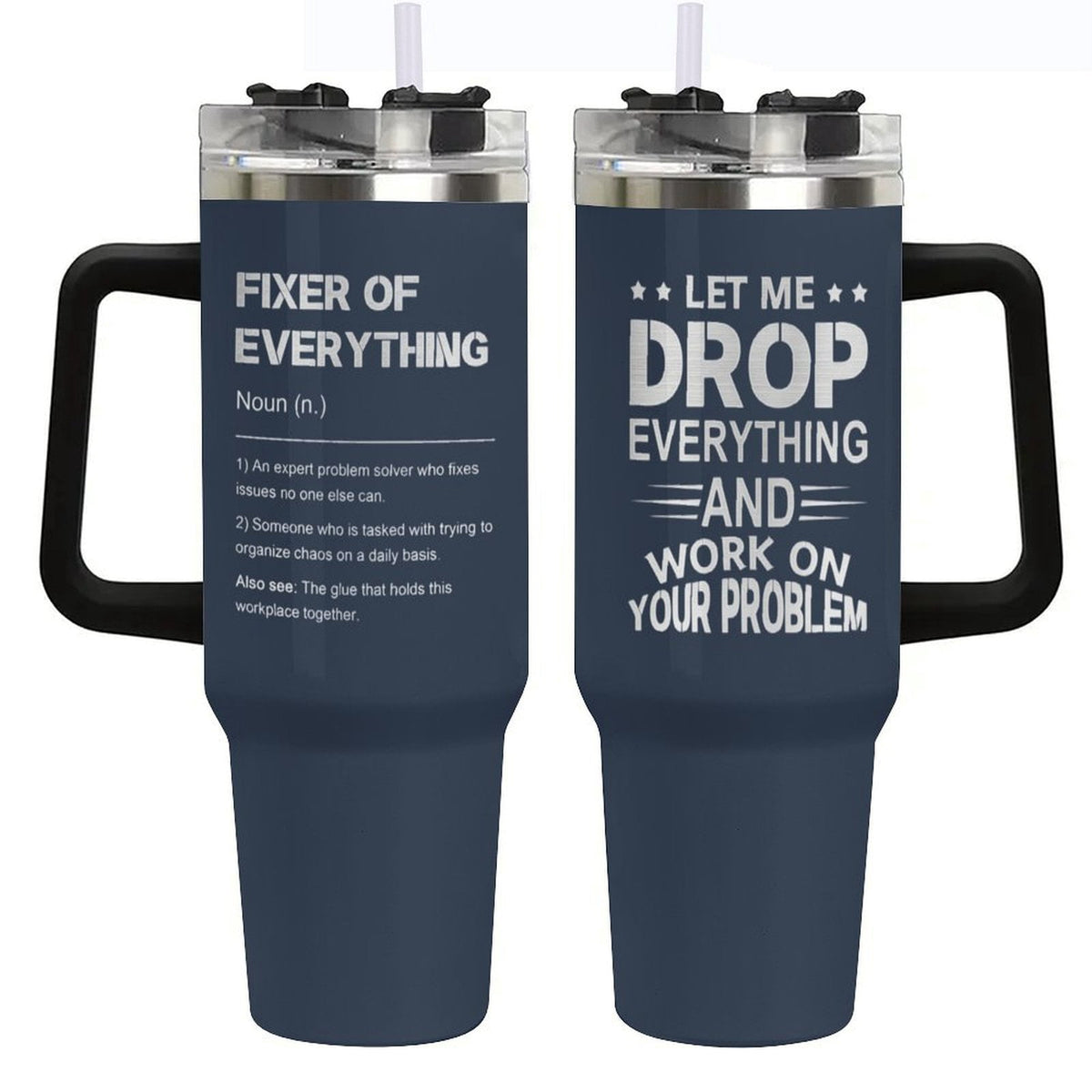 Lunabuddy™ Let Me Drop Everything 40oz Stainless Steel Insulated Tumbler, Funny Gifts for Coworker Boss Day Gift for Men, Fixer of Everything Gifts for Birthday/Christmas/Appreciation Office Mug