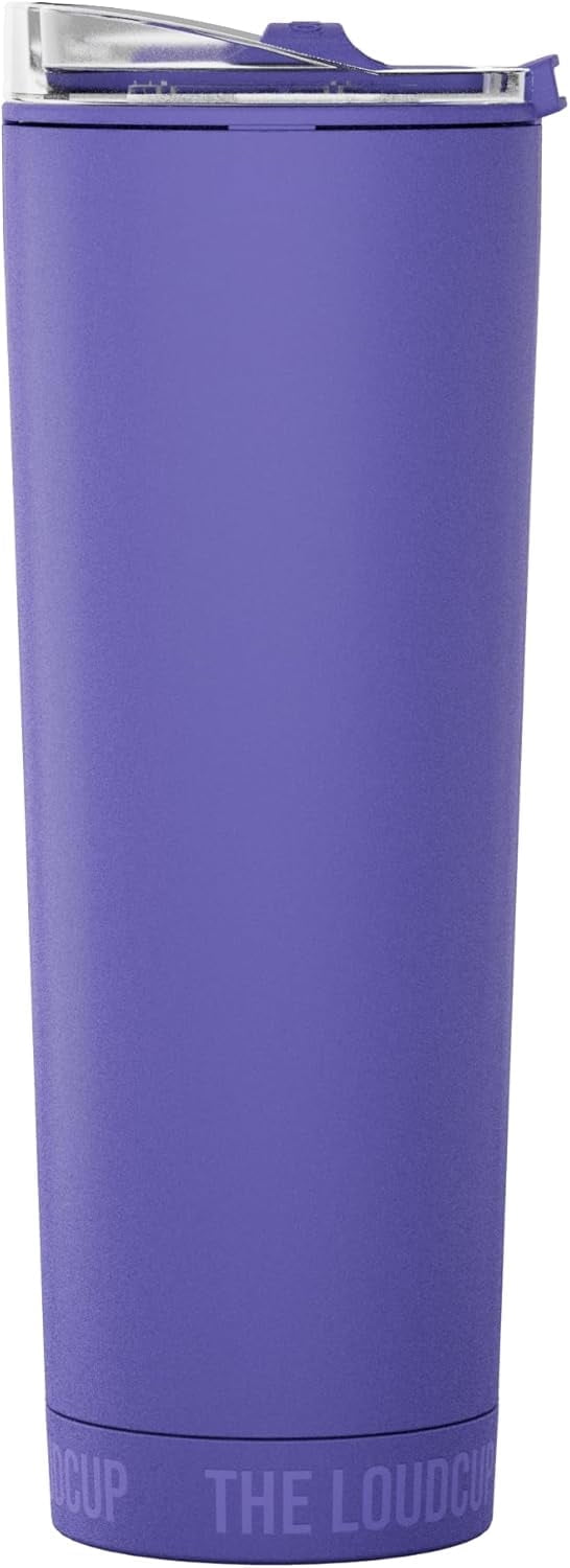 Lunabuddy™ Loud Cup 23 oz Tumbler + Stadium Horn with Slide-Close Lid (Royal Purple) - Double-WallCup Reusable Water Bottle Coffee Travel Mug - Worlds Loudest Cup for Game Day