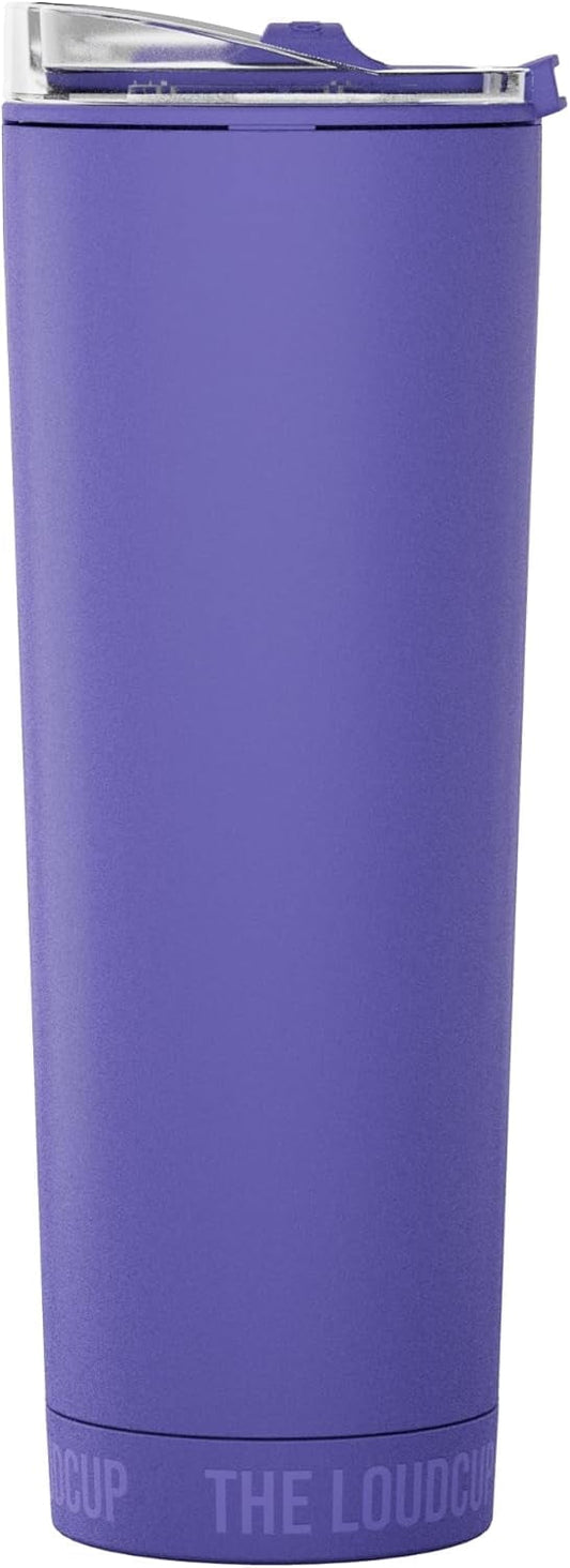 Lunabuddy™ Loud Cup 23 oz Tumbler + Stadium Horn with Slide-Close Lid (Royal Purple) - Double-WallCup Reusable Water Bottle Coffee Travel Mug - Worlds Loudest Cup for Game Day