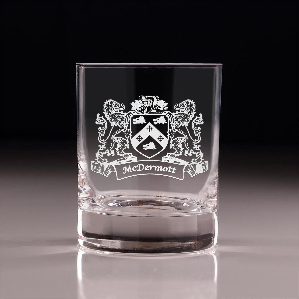 Lunabuddy™ McDermott Irish Coat of Arms Old Fashioned Tumblers - Set of 4