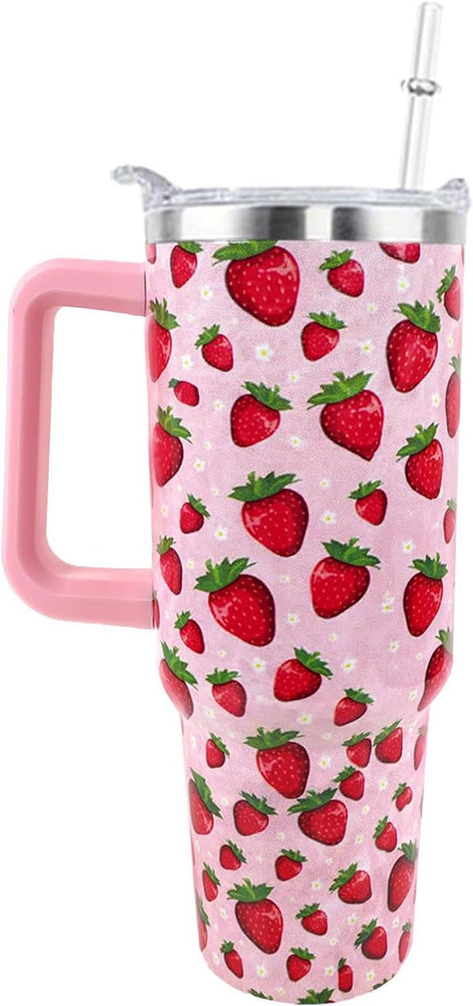 Lunabuddy™ Mom Tumbler 40 oz Tumbler with Handle and Straw Lid Leak Proof - Best Mom Ever Tumbler for Christmas Mothers Day Birthday Gifts for Mom Women - Stainless Steel Cup