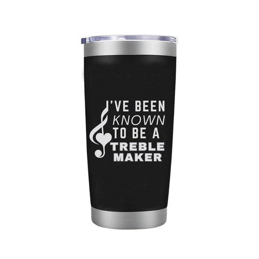 Lunabuddy™ Music Notes Engraved Black 20oz Tumbler Gifts Under 25 Dollars - Treble Maker Music Notes Laser Engraved Mug For Guitarists, Pianist