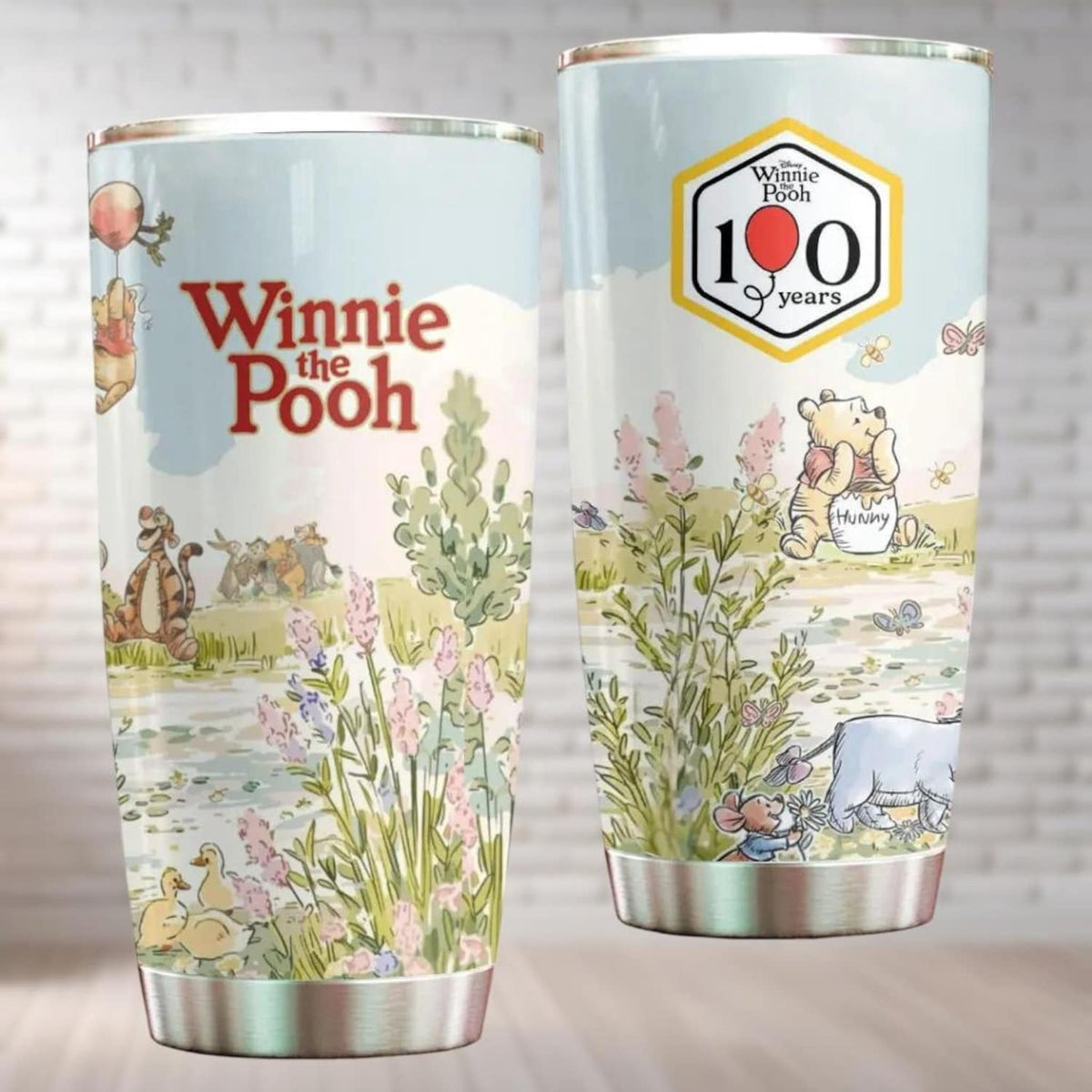 Lunabuddy™ [NO STRAW] Winnie The Pooh And Friends Anniversary Tumbler 20Oz 30Oz, cartoon Pooh Cup, cartoonland Tumbler, cartoon Pooh Bear Cup, cartoon Trip 2026