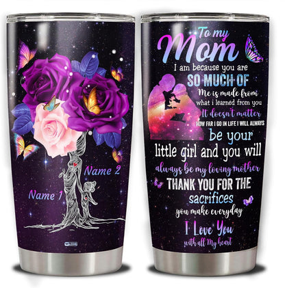 Lunabuddy™ Personalized Moms Gifts Tumbler Cup Customized Name With Lid 20oz 30oz Present Ideas Birthday Christmas Mothers Day Anniversary To My Mom Gift From Daughters For Mommy Mother Mama