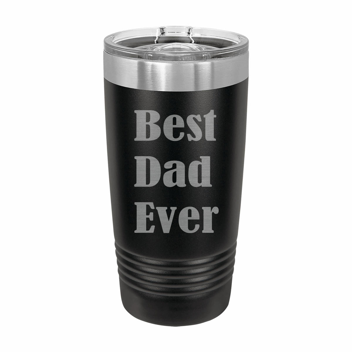 Lunabuddy™ PrecisionNC Dad Gifts Best Dad Ever Engraved Stainless Steel Travel Mug Tumbler with Lid Fathers Day 20 ounce Black