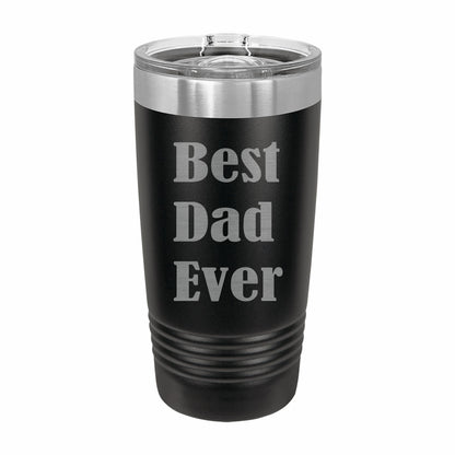 Lunabuddy™ PrecisionNC Dad Gifts Best Dad Ever Engraved Stainless Steel Travel Mug Tumbler with Lid Fathers Day 20 ounce Black