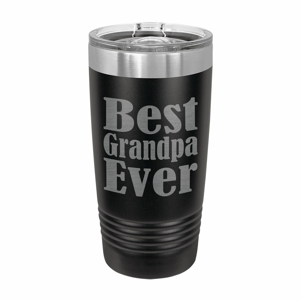 Lunabuddy™ PrecisionNC Grandpa Gifts Best Grandpa Ever Engraved Stainless Steel Travel Mug Tumbler with Lid Fathers Day 20 ounce Black