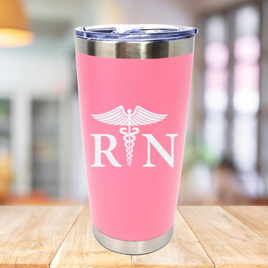 Lunabuddy™ RN Nurse Gifts for Women Men 20 oz Nurse Tumbler Cup, Nurse Practitioner Gifts, Nurses Week Gifts, Christmas Gifts for School Nurse, Nurse Appreciation Gifts Coffee Cup - Pink