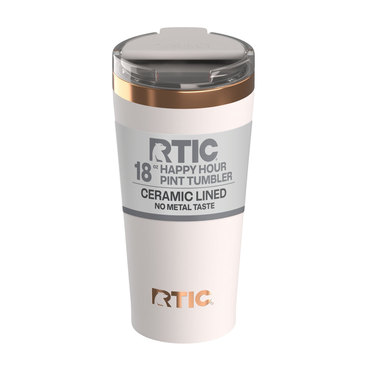 Lunabuddy™ 18 oz Ceramic Lined Insulated Happy Hour Pint Tumbler, Leak
