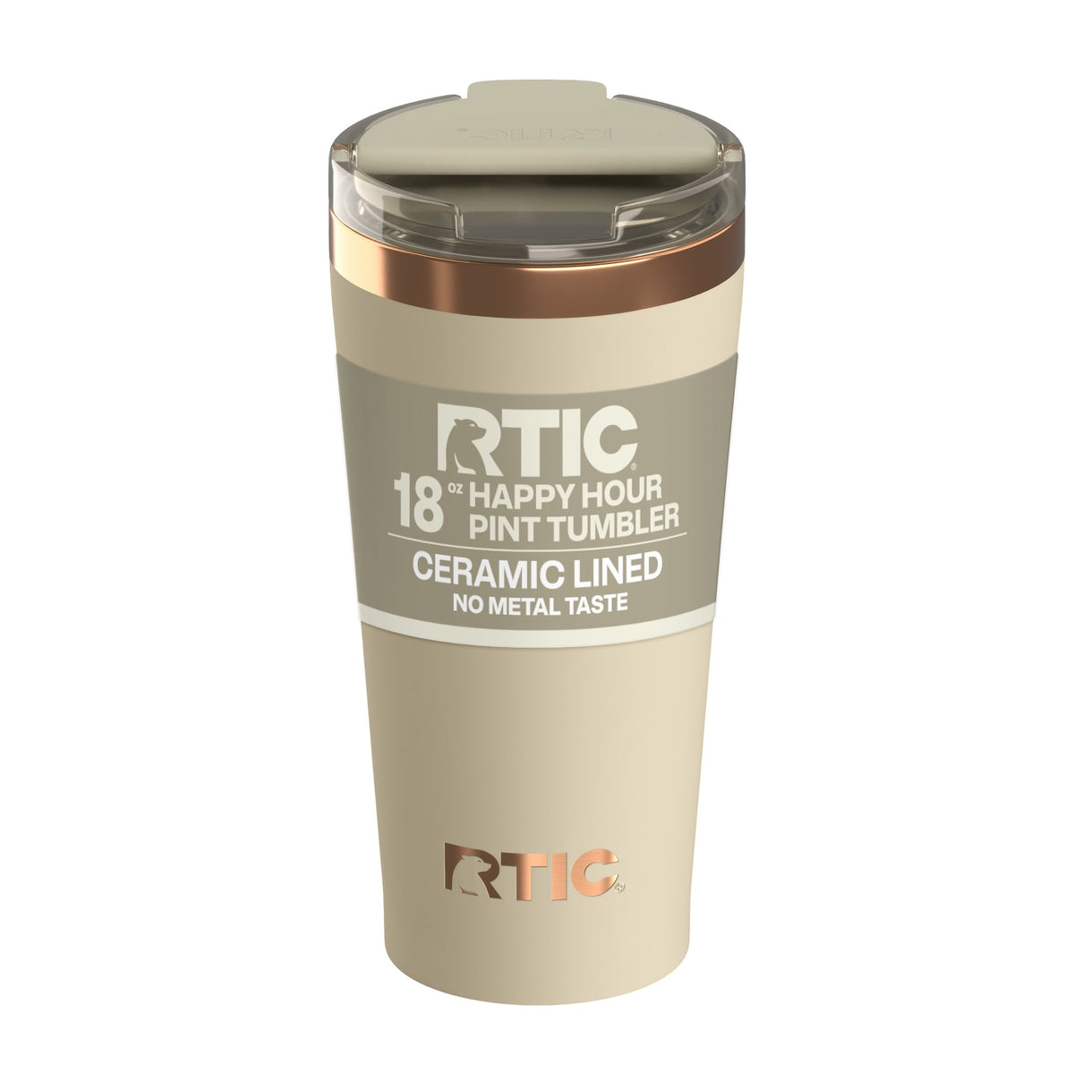 Lunabuddy™ 18 oz Ceramic Lined Insulated Happy Hour Pint Tumbler, Leak
