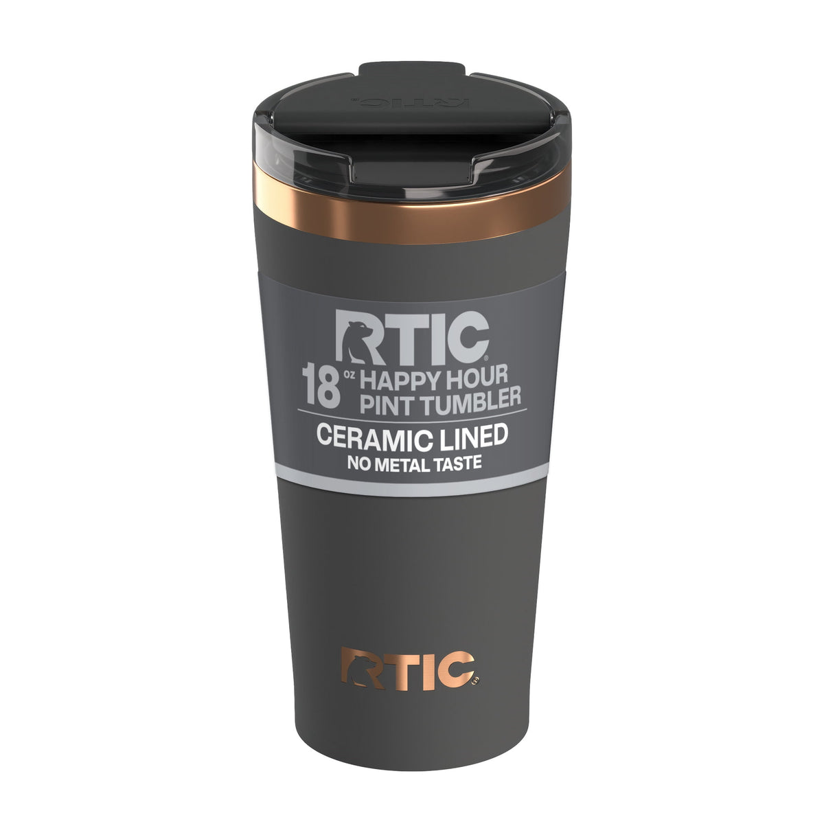 Lunabuddy™ 18 oz Ceramic Lined Insulated Happy Hour Pint Tumbler, Leak