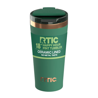 Lunabuddy™ 18 oz Ceramic Lined Insulated Happy Hour Pint Tumbler, Leak
