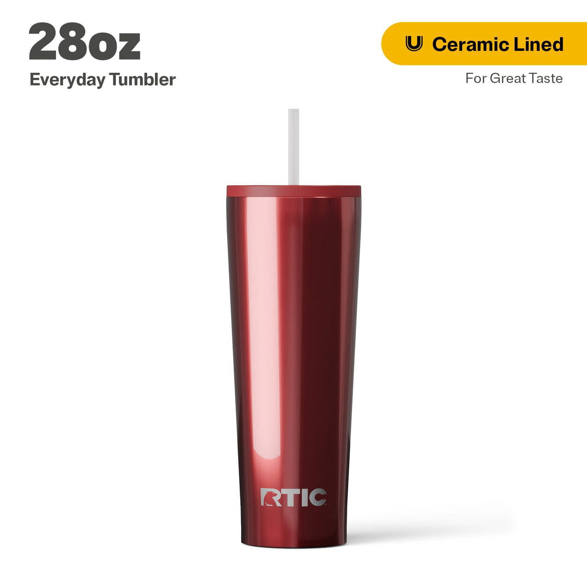 Lunabuddy™ 28 oz Ceramic Lined Everyday Tumbler, Spill-Resistant Straw Lid, Marine
