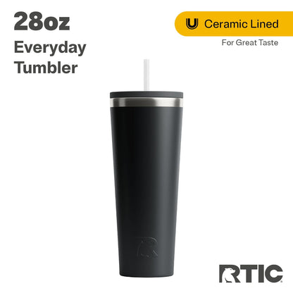 Lunabuddy™ 28 oz Ceramic Lined Everyday Tumbler, Spill-Resistant Straw Lid, Plum