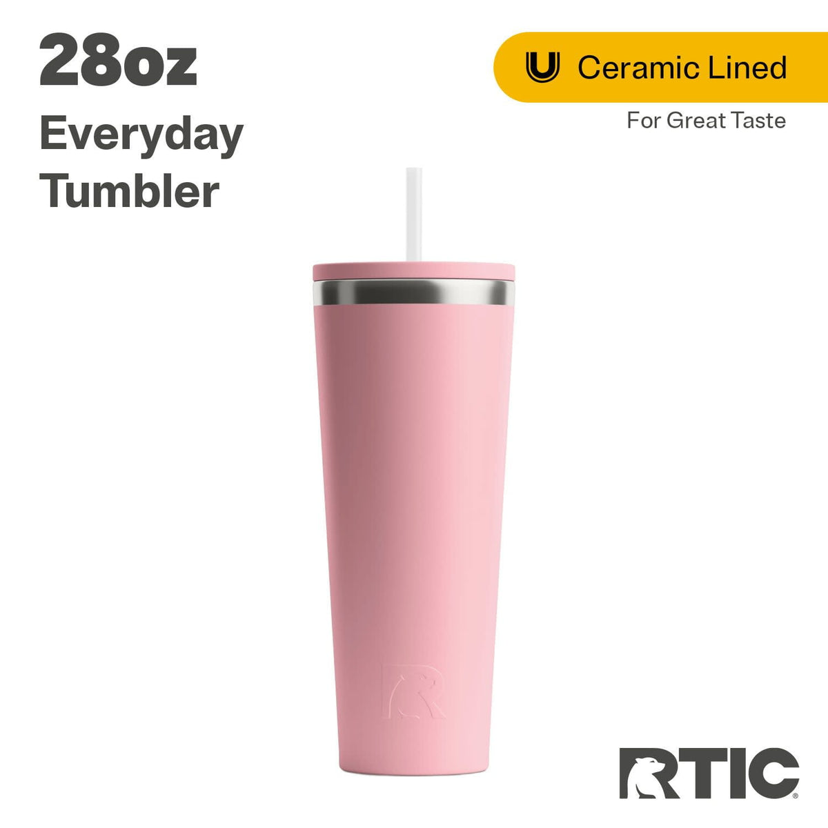 Lunabuddy™ 28 oz Ceramic Lined Everyday Tumbler, Spill-Resistant Straw Lid, Plum