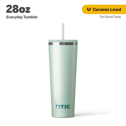 Lunabuddy™ 28 oz Ceramic Lined Everyday Tumbler, Spill-Resistant Straw Lid, Plum