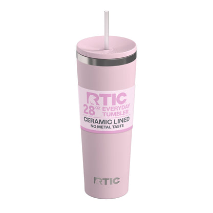 Lunabuddy™ 28 oz Ceramic Lined Everyday Tumbler, Spill-Resistant Straw Lid, Marine