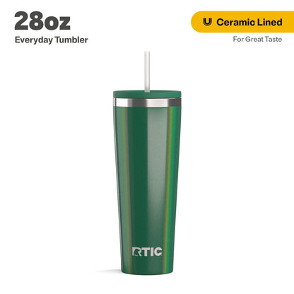 Lunabuddy™ 28 oz Ceramic Lined Everyday Tumbler, Spill-Resistant Straw Lid, Marine