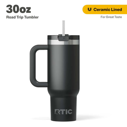Lunabuddy™ 30 oz Ceramic Lined Road Trip Tumbler with Handle